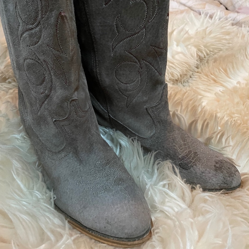 Acme Vintage Suede Cowboy Boots